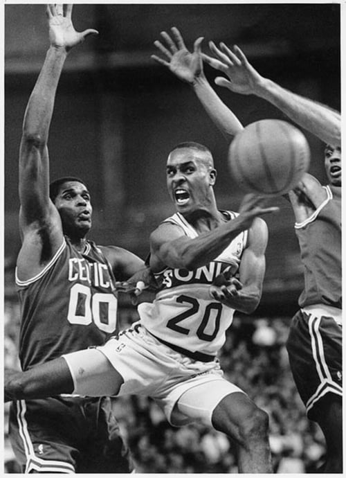 Gary Payton playing the Celtics