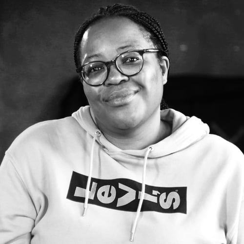 Thenjiwe Pretty Chinedo, portrait in black and white