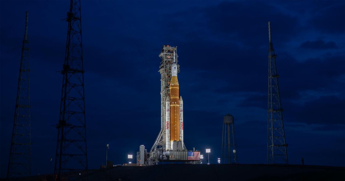 Featured image: Lights illuminate NASA’s Artemis II SLS (Space Launch System) rocket and Orion spacecraft at Launch Complex 39B at NASA’s Kennedy Space Center in Florida on 01/18/2026.  - Read full post: Artemis: The Twin Mission