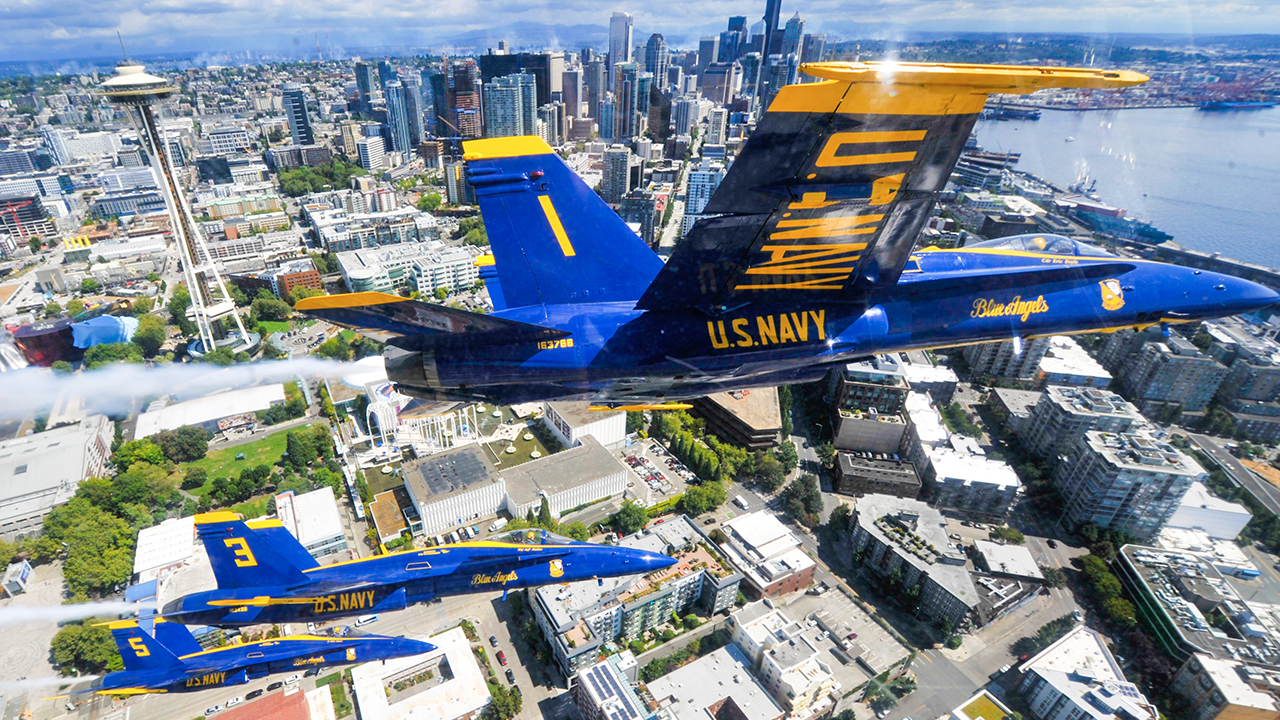 Featured image: The Blue Angels fly over Seattle. - Read full post: Flying With the Blue Angels